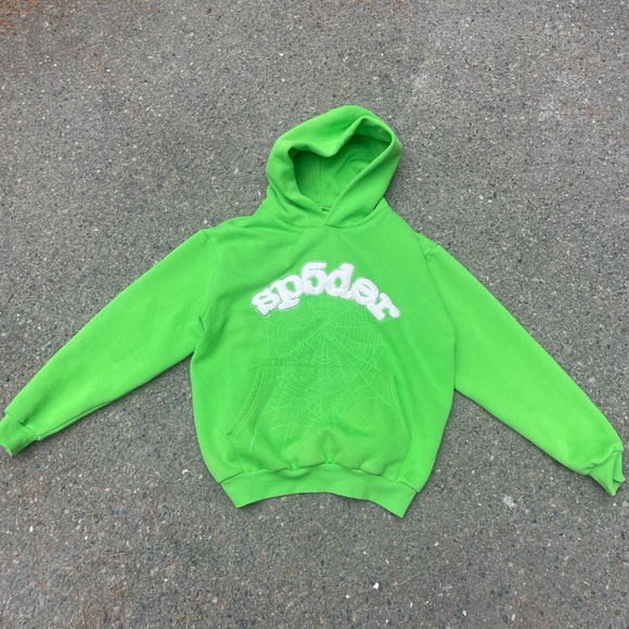 Neon Green Sp5der Hoodie NEW